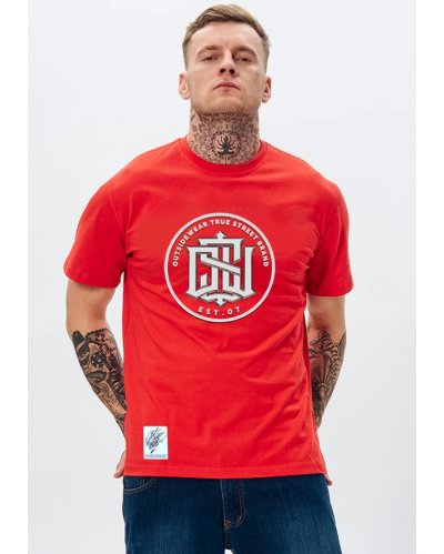 T-shirt Outsidewear "Monogram" czerwony