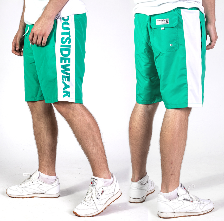 Spodenki Outsidewear "Inset" zielono-białe