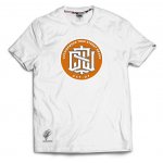 T-shirt Outsidewear "Monogram" biały orange