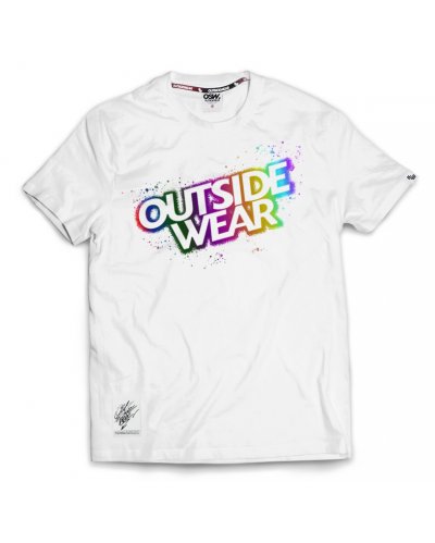T-shirt Outsidewear "SprayOut Big" biały